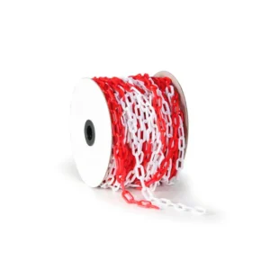 Cadena plastica delimitadora Roja y Blanca (Rollo 25 mts)